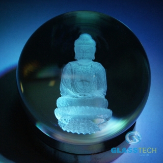 Laserovaný 3D BUDHA - v kouli 80 mm